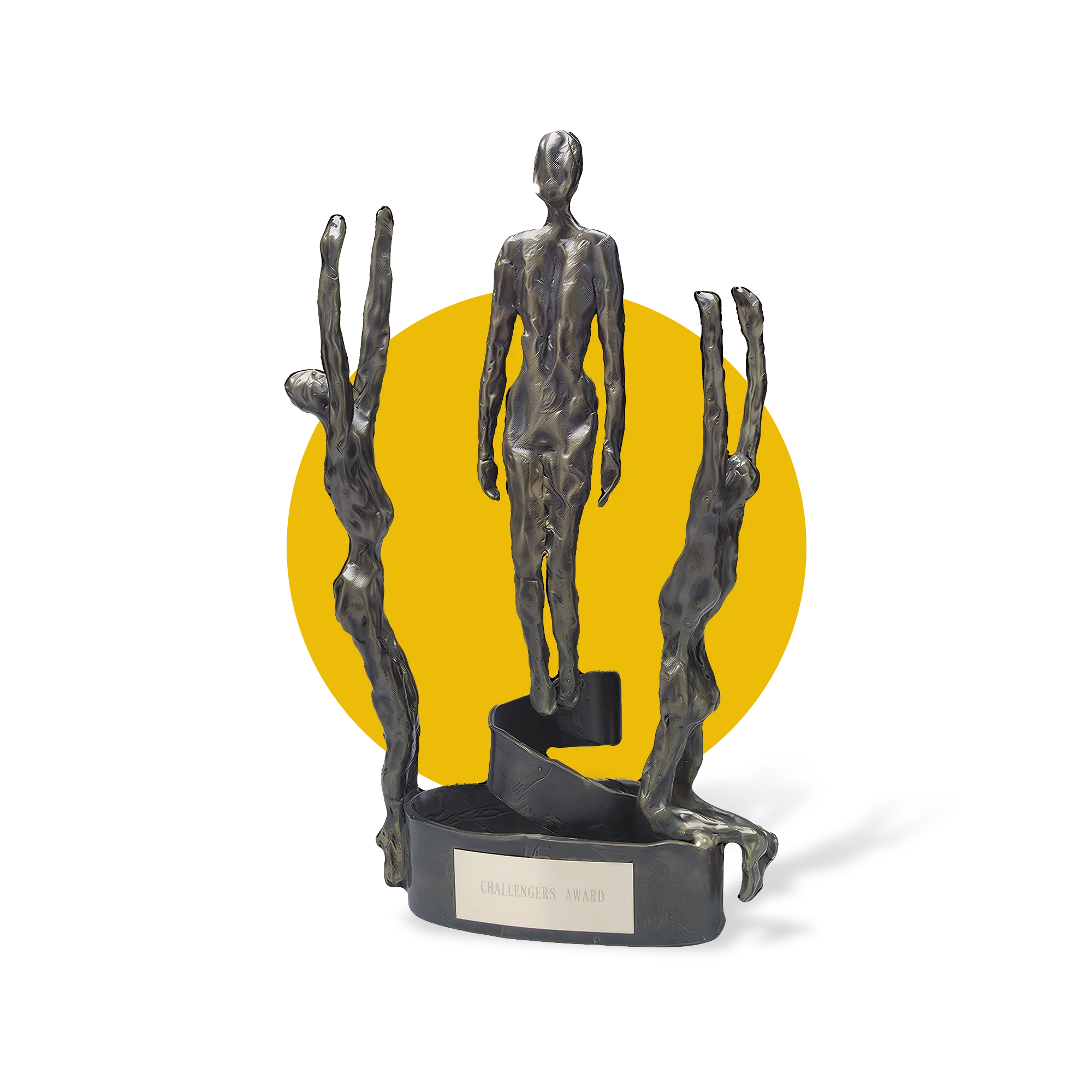 IWF Challengers Distinguished Achievement Award trophy recognizing woodworking technology innovation.