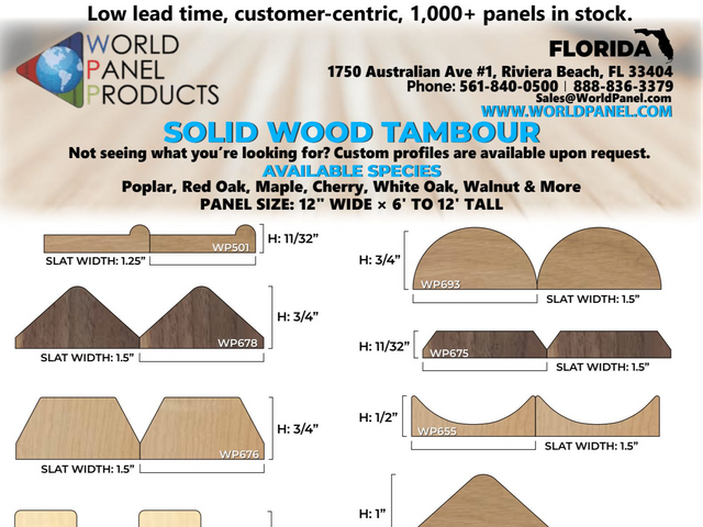Solid Wood Tambour