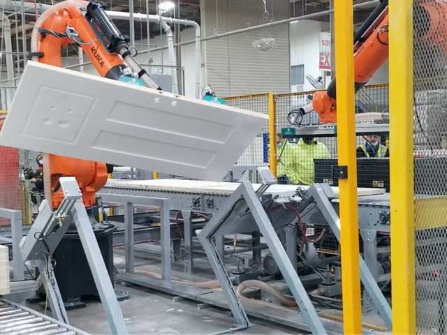 KUKA Robots Flipping, Inspecting and Stacking Doors