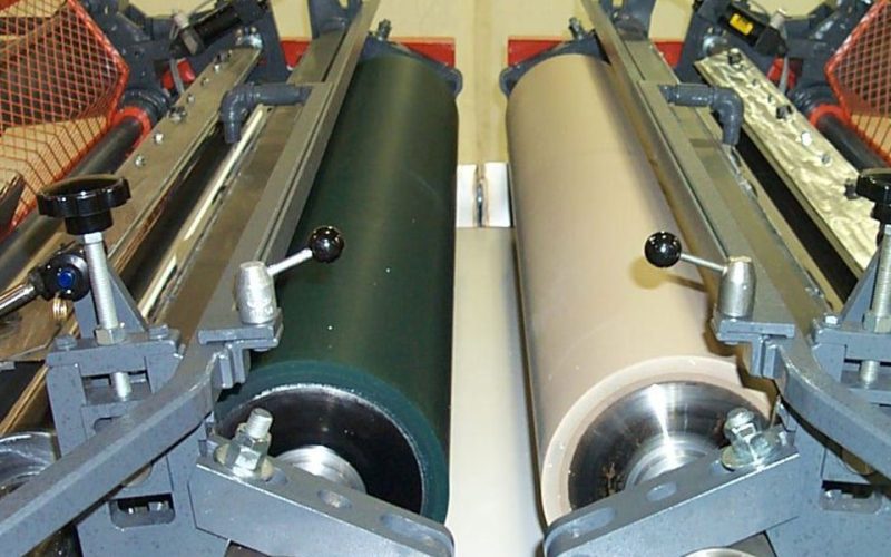 Finzer Rollers in roll coat machine